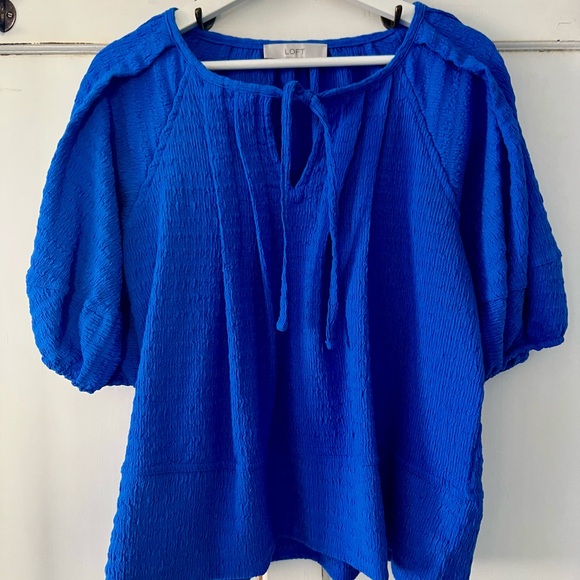 LOFT Tops - LOFT Women's Royal Blue Textured Blouse- Cobalt Blue